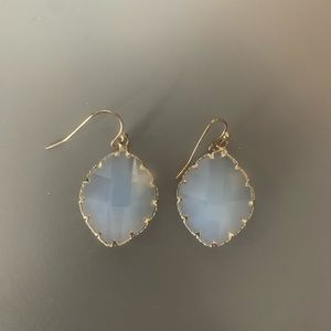 Blueish/White Jewel Teardrop Earrings